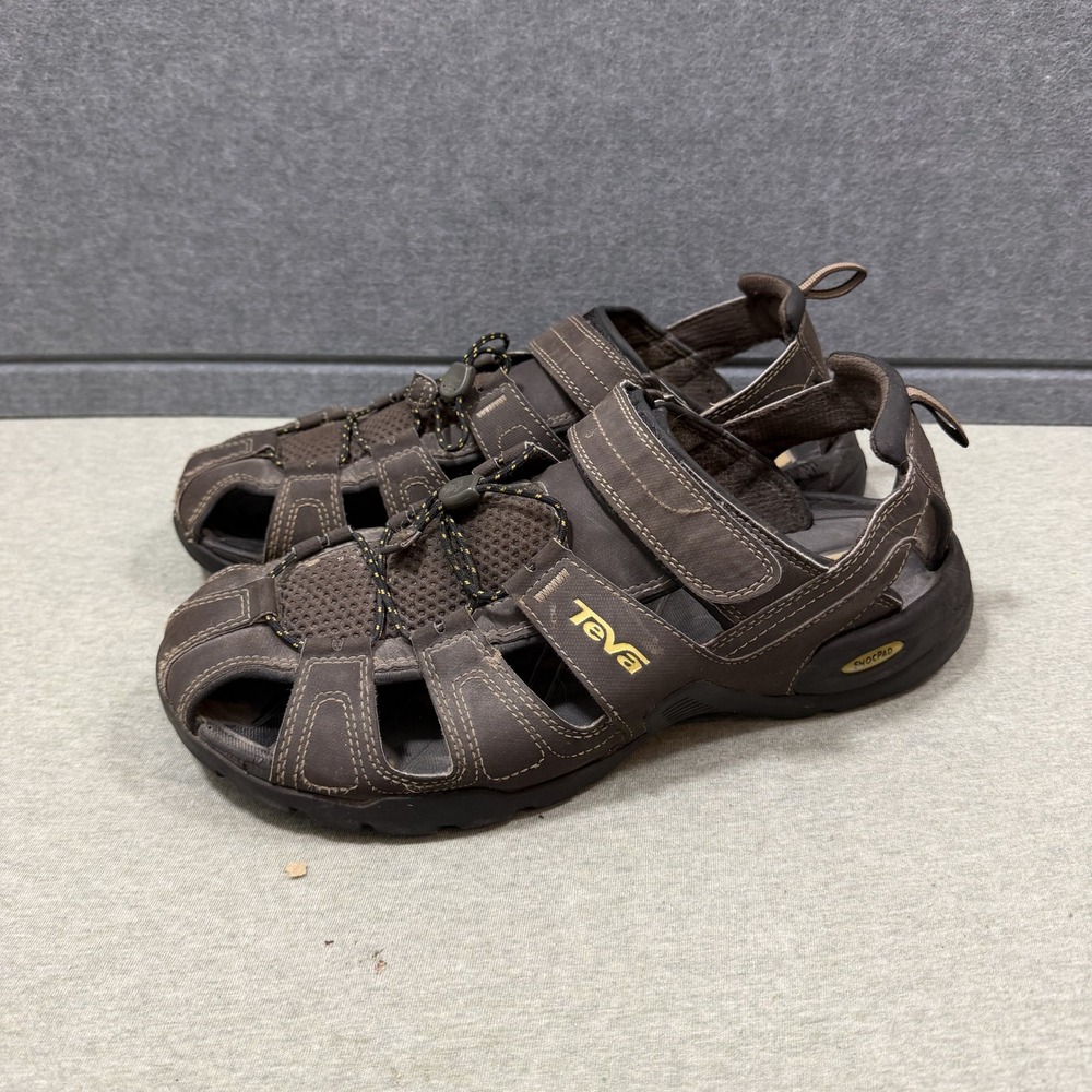 Teva Forebay Hiking Sandals Mens Size 11 Brown Closed Toe ShocPad Outdoor Trail